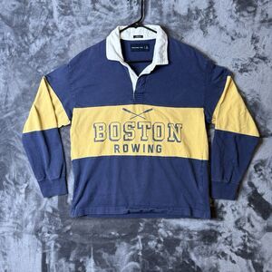 Abercrombie & Fitch Boston Rowing Polo Rugby Long Sleeve Size Small Oversized
